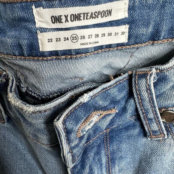 One Teaspoon Hoodlum Distressed Jeans Women's Size 25 Blue - Picture 6 of 7